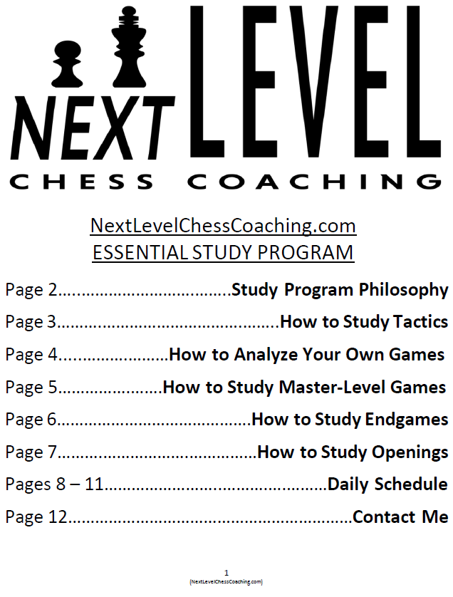 4-Week Essential Study Program — table of contents cover page