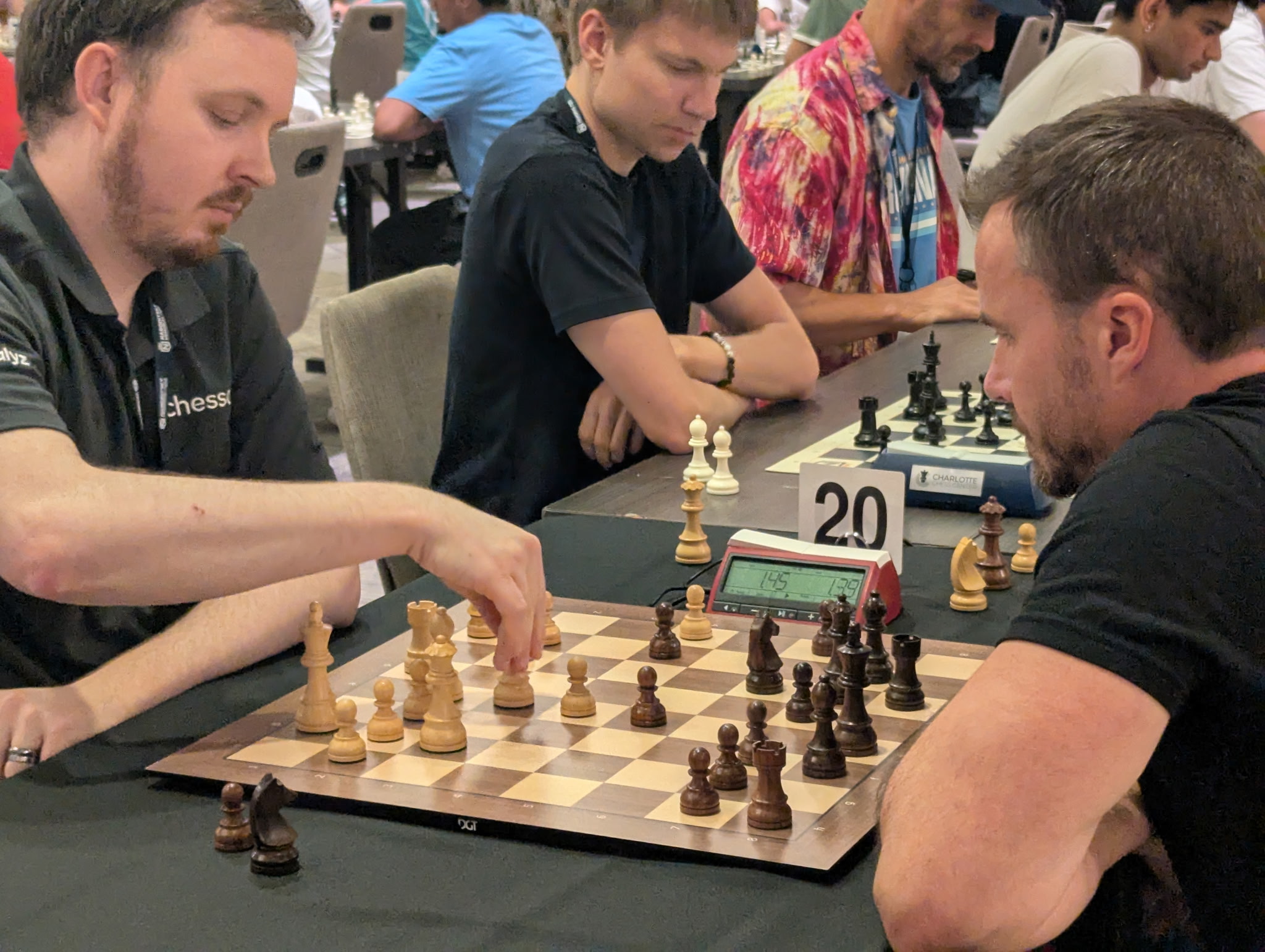 Dalton making a move at the Charlotte Chess Center